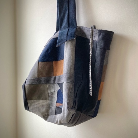 joodito japanese boro rustic patchwork denim crossbody bag shoulder hobo tote - Picture 8 of 8